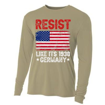 Resist Like Its 1938 Germany Historical Germany USA Flag Cooling Performance Long Sleeve Crew