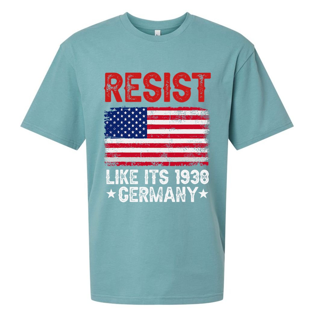 Resist Like Its 1938 Germany Historical Germany USA Flag Sueded Cloud Jersey T-Shirt