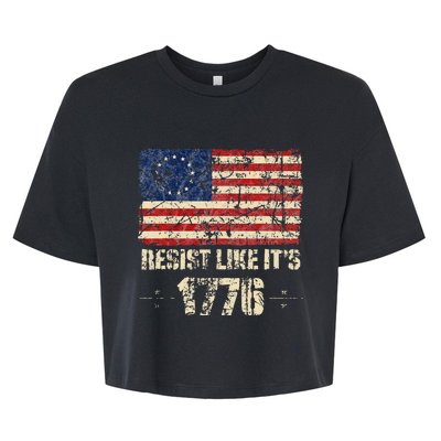 Resist Like It's 1776 American Patriot Conservative Flag Bella+Canvas Jersey Crop Tee