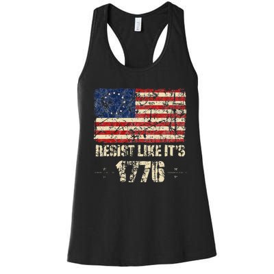 Resist Like It's 1776 American Patriot Conservative Flag Women's Racerback Tank