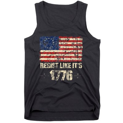 Resist Like It's 1776 American Patriot Conservative Flag Tank Top