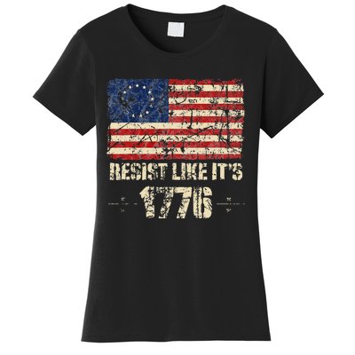 Resist Like It's 1776 American Patriot Conservative Flag Women's T-Shirt