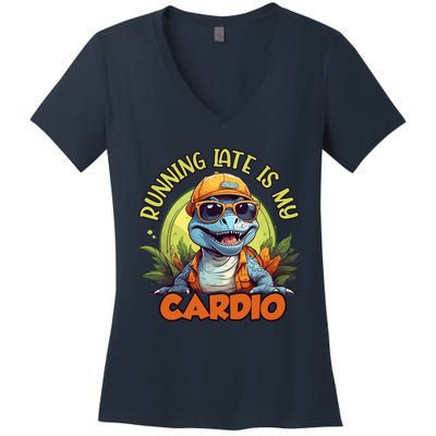 Running Late Is My Cardio Women's V-Neck T-Shirt