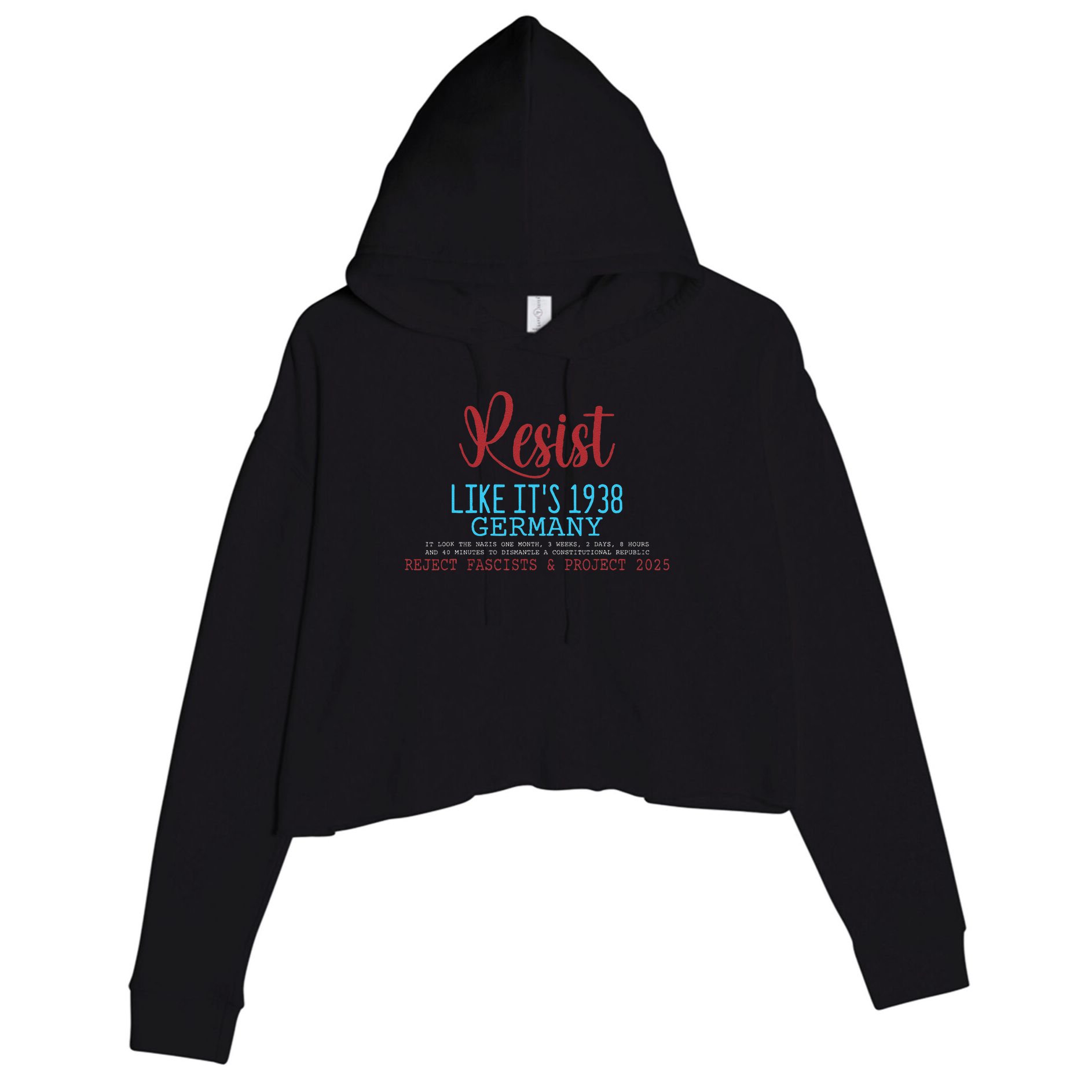 Resist Like Its 1938 Germany Crop Fleece Hoodie
