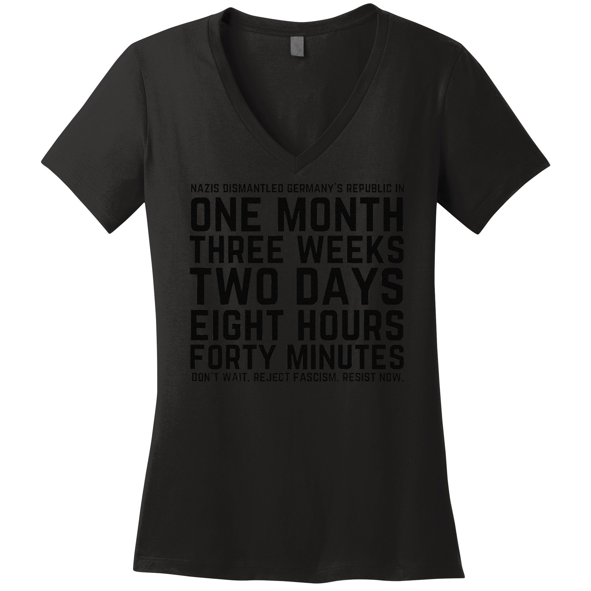 Resist Like Its 1938 Germany Reject Fascism Resist Now Women's V-Neck T-Shirt