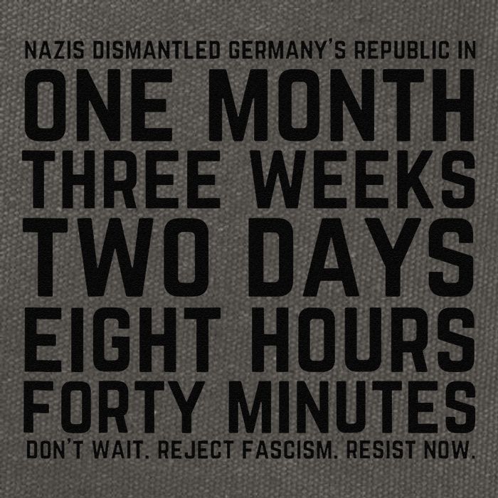 Resist Like Its 1938 Germany Reject Fascism Resist Now Cotton Canvas Backpack