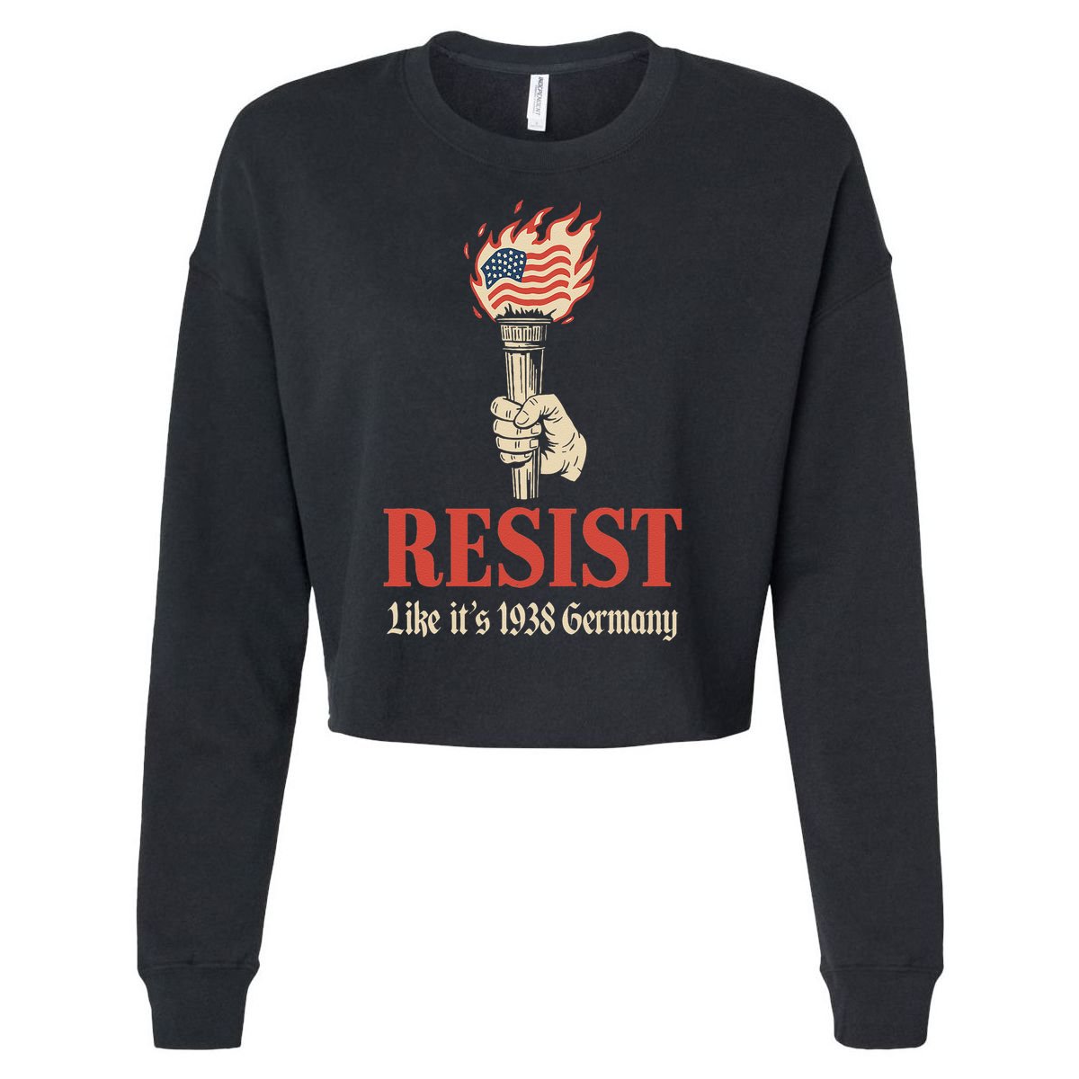 Resist Like Its 1938 Germany Cropped Pullover Crew