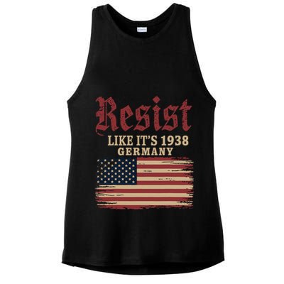 Resist Like Its 1938 Germany Ladies PosiCharge Tri-Blend Wicking Tank