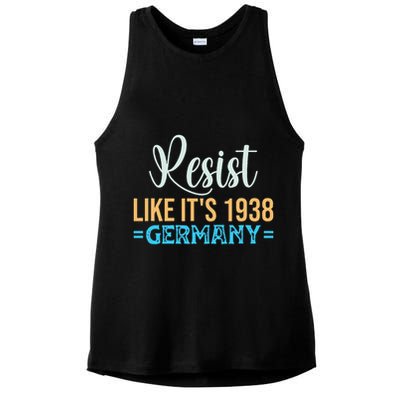 Resist Like Its 1938 Germany Ladies PosiCharge Tri-Blend Wicking Tank