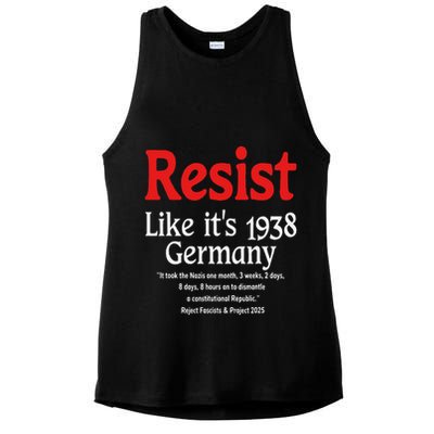 Resist Like Its 1938 Germany Ladies PosiCharge Tri-Blend Wicking Tank