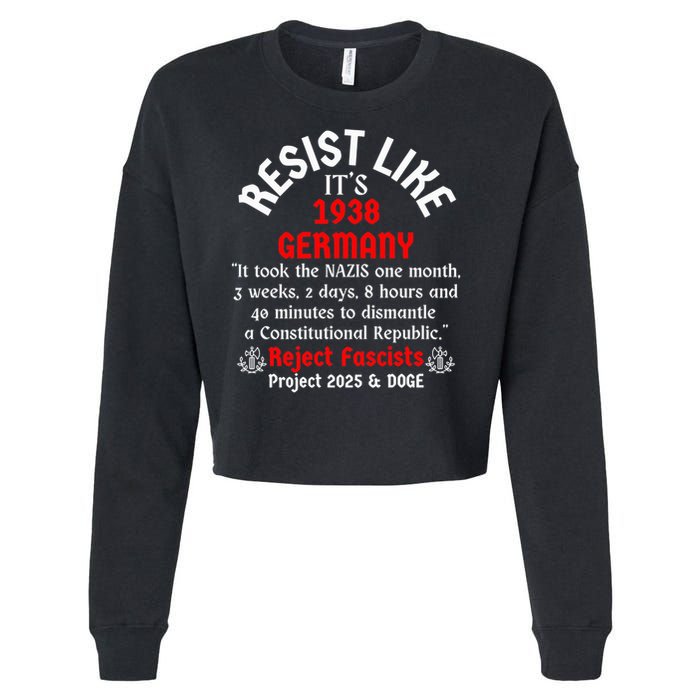 Resist Like It'S 1938 Germany Cropped Pullover Crew