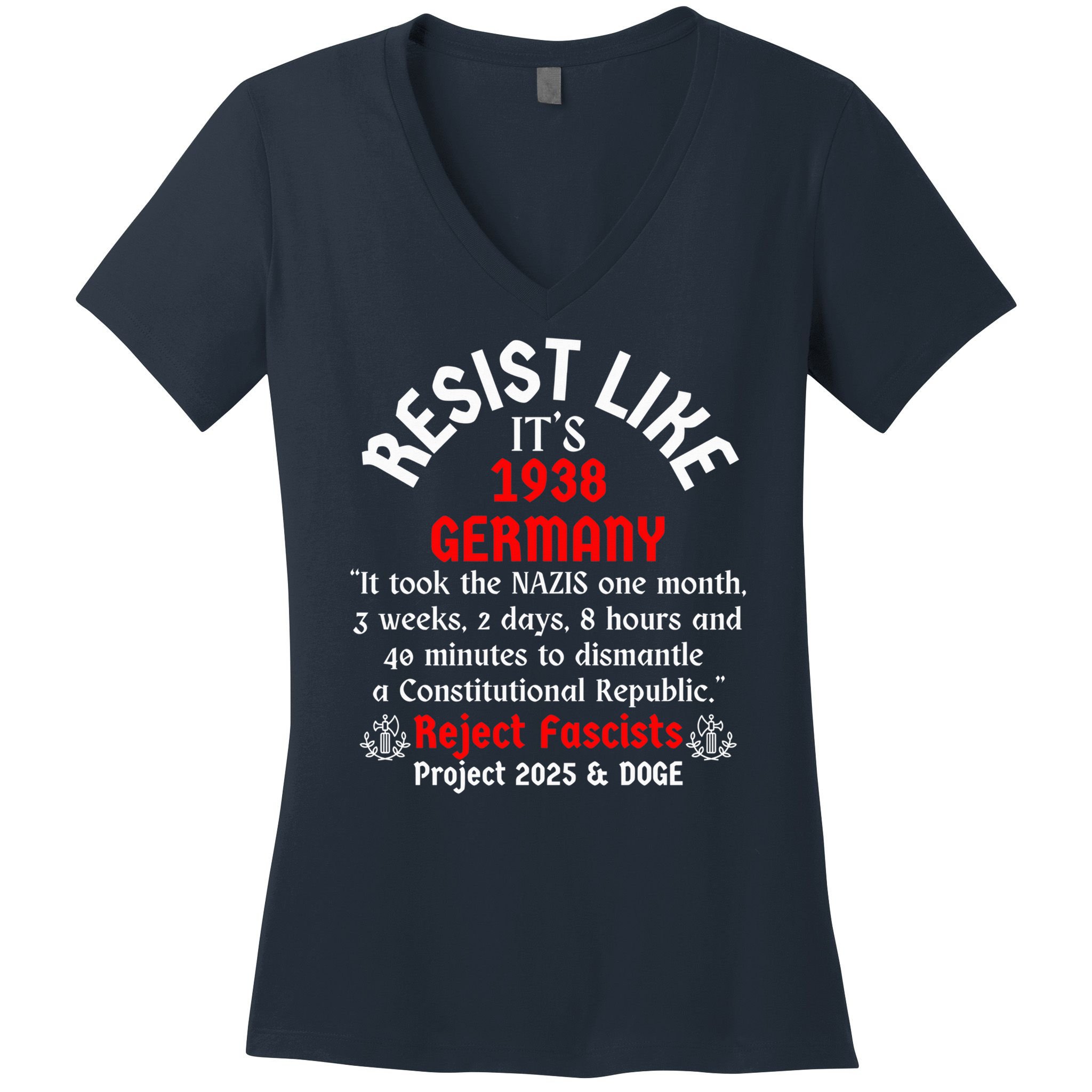 Resist Like It'S 1938 Germany Women's V-Neck T-Shirt
