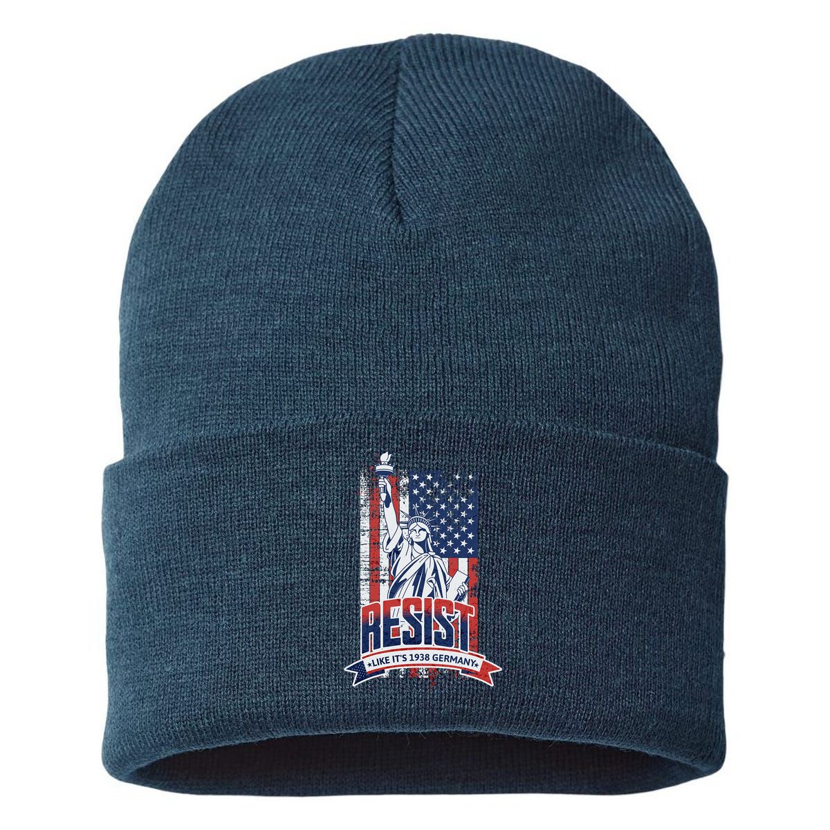 Resist Like It'S 1938 Germany Political Protest Project 2025 Sustainable Knit Beanie