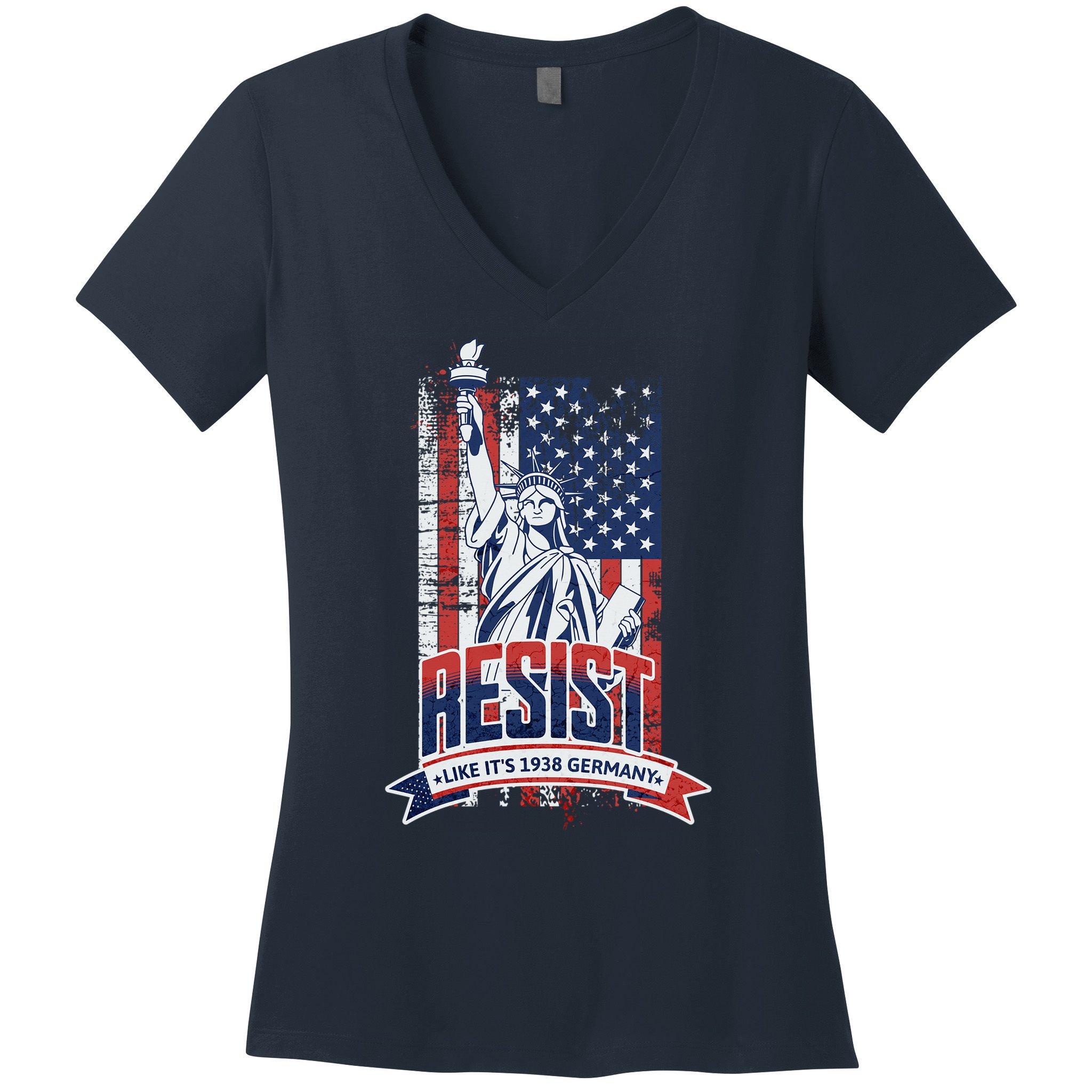 Resist Like It'S 1938 Germany Political Protest Project 2025 Women's V-Neck T-Shirt