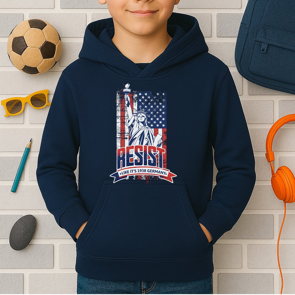 Resist Like It'S 1938 Germany Political Protest Project 2025 Kids Hoodie