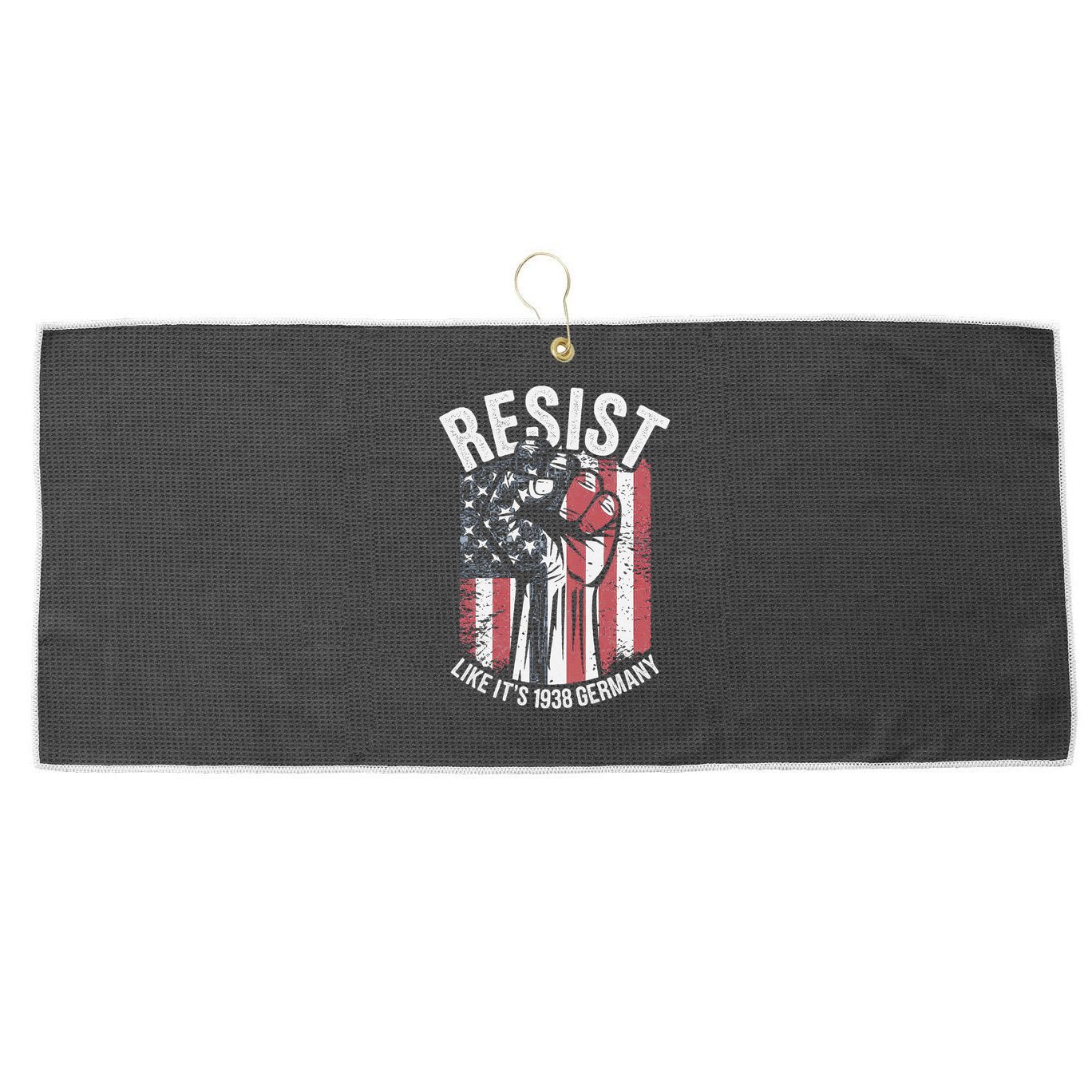 Resist Like Its 1938 Germany Large Microfiber Waffle Golf Towel
