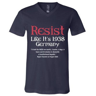 Resist Like It'S 1938 Germany Retro V-Neck T-Shirt
