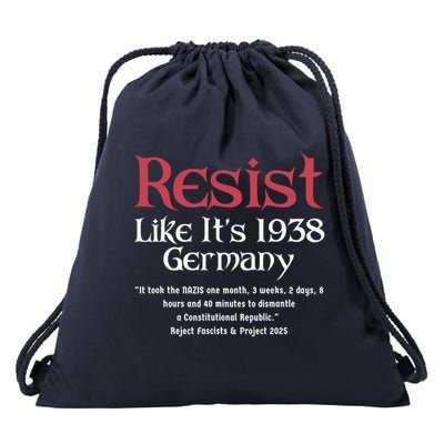 Resist Like It'S 1938 Germany Retro Drawstring Bag