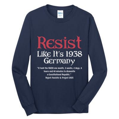 Resist Like It'S 1938 Germany Retro Tall Long Sleeve T-Shirt