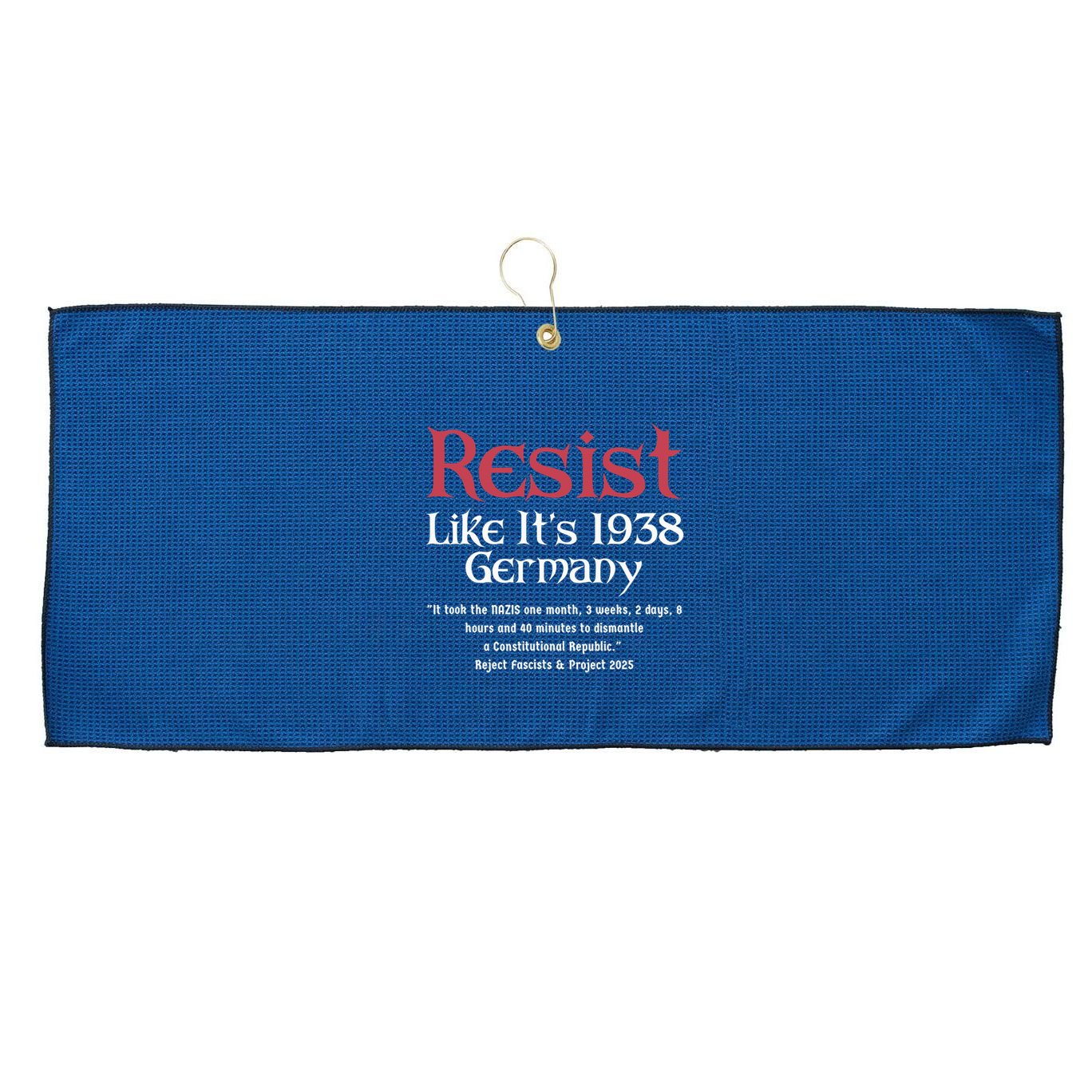Resist Like It'S 1938 Germany Retro Large Microfiber Waffle Golf Towel