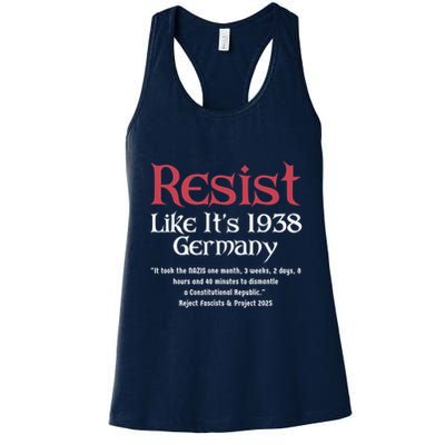 Resist Like It'S 1938 Germany Retro Womens Tank Top