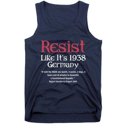 Resist Like It'S 1938 Germany Retro Tank Top