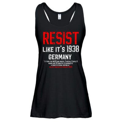 Resist like it's 1938 Germany Reject Fascism Project 2025 Ladies Essential Flowy Tank