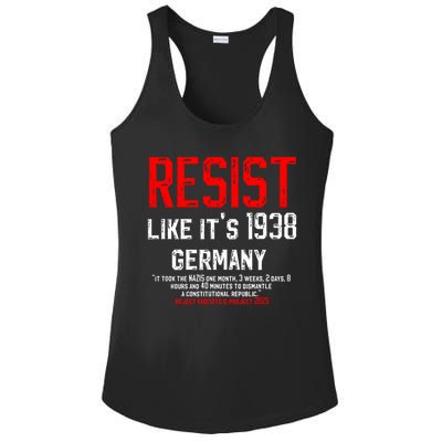 Resist like it's 1938 Germany Reject Fascism Project 2025 Ladies PosiCharge Competitor Racerback Tank