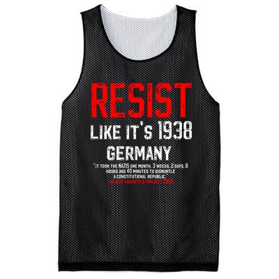 Resist like it's 1938 Germany Reject Fascism Project 2025 Mesh Reversible Basketball Jersey Tank