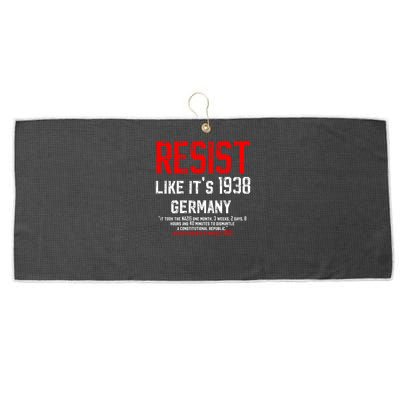 Resist like it's 1938 Germany Reject Fascism Project 2025 Large Microfiber Waffle Golf Towel
