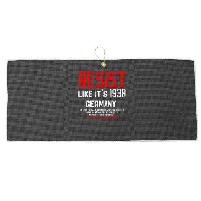 Resist like it's 1938 Germany Reject Fascism Project 2025 Large Microfiber Waffle Golf Towel