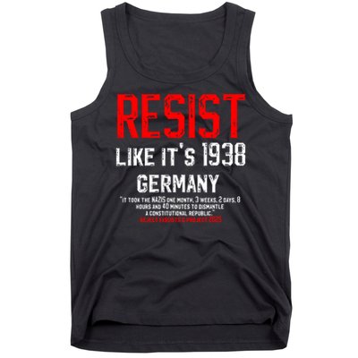 Resist like it's 1938 Germany Reject Fascism Project 2025 Tank Top
