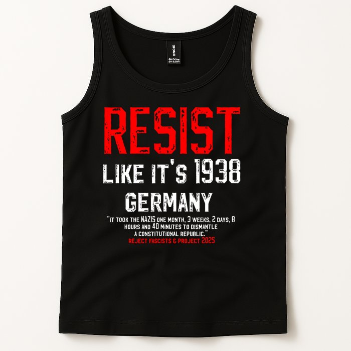 Resist like it's 1938 Germany Reject Fascism Project 2025 Tank Top