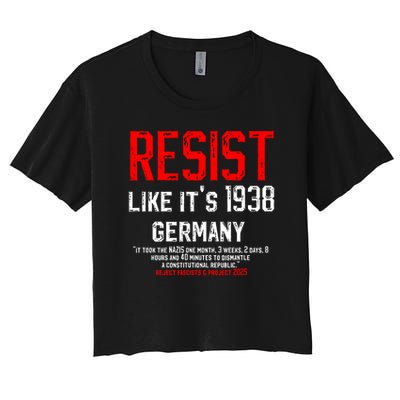 Resist like it's 1938 Germany Reject Fascism Project 2025 Crop Top