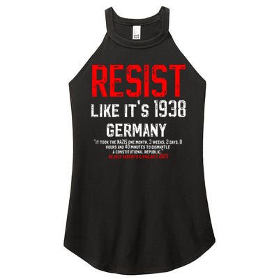 Resist like it's 1938 Germany Reject Fascism Project 2025 Women's Perfect Tri Rocker Tank