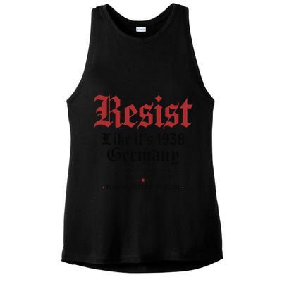 Resist Like Its 1938 Germany Ladies PosiCharge Tri-Blend Wicking Tank