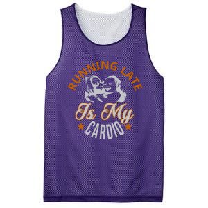 Running Late Is My Cardio Mesh Reversible Basketball Jersey Tank