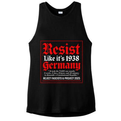 Resist Like Its 1938 Germany Ladies PosiCharge Tri-Blend Wicking Tank