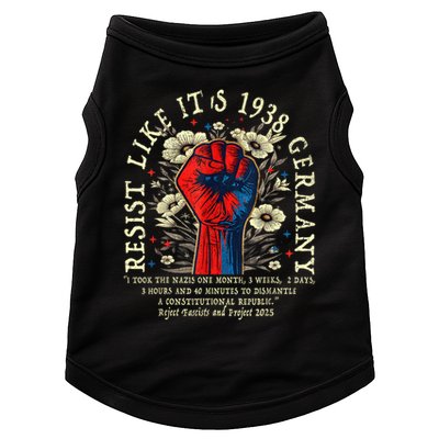 Resist Like It's 1938 Germany Floral Boho Funny Retro Doggie Tank