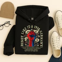 Resist Like It's 1938 Germany Floral Boho Funny Retro Hoodie