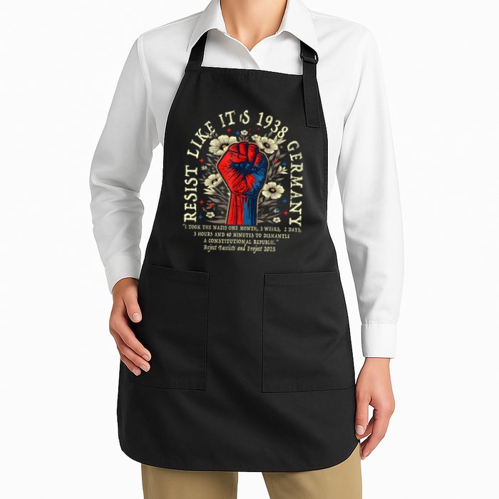 Resist Like It's 1938 Germany Floral Boho Funny Retro Apron