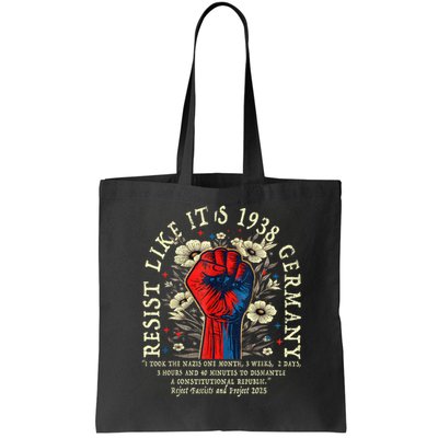 Resist Like It's 1938 Germany Floral Boho Funny Retro Bag