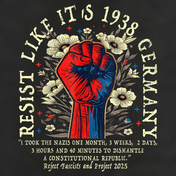 Resist Like It's 1938 Germany Floral Boho Funny Retro Large Microfiber Waffle Golf Towel
