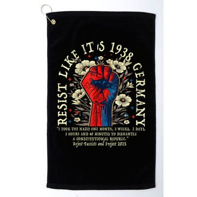 Resist Like It's 1938 Germany Floral Boho Funny Retro Golf Towel