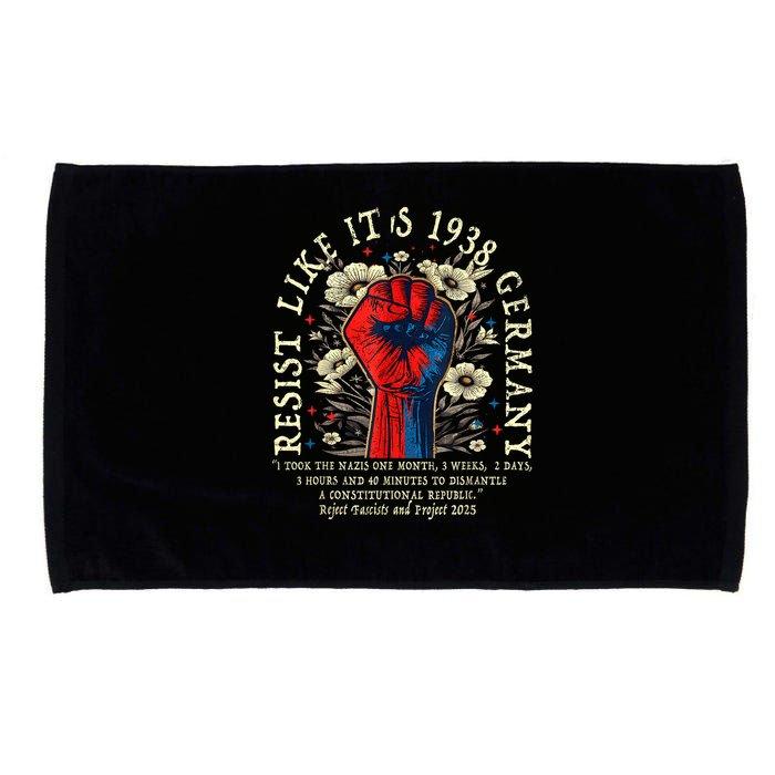 Resist Like It's 1938 Germany Floral Boho Funny Retro Microfiber Hand Towel