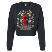 Resist Like It's 1938 Germany Floral Boho Funny Retro Cropped Pullover Crew