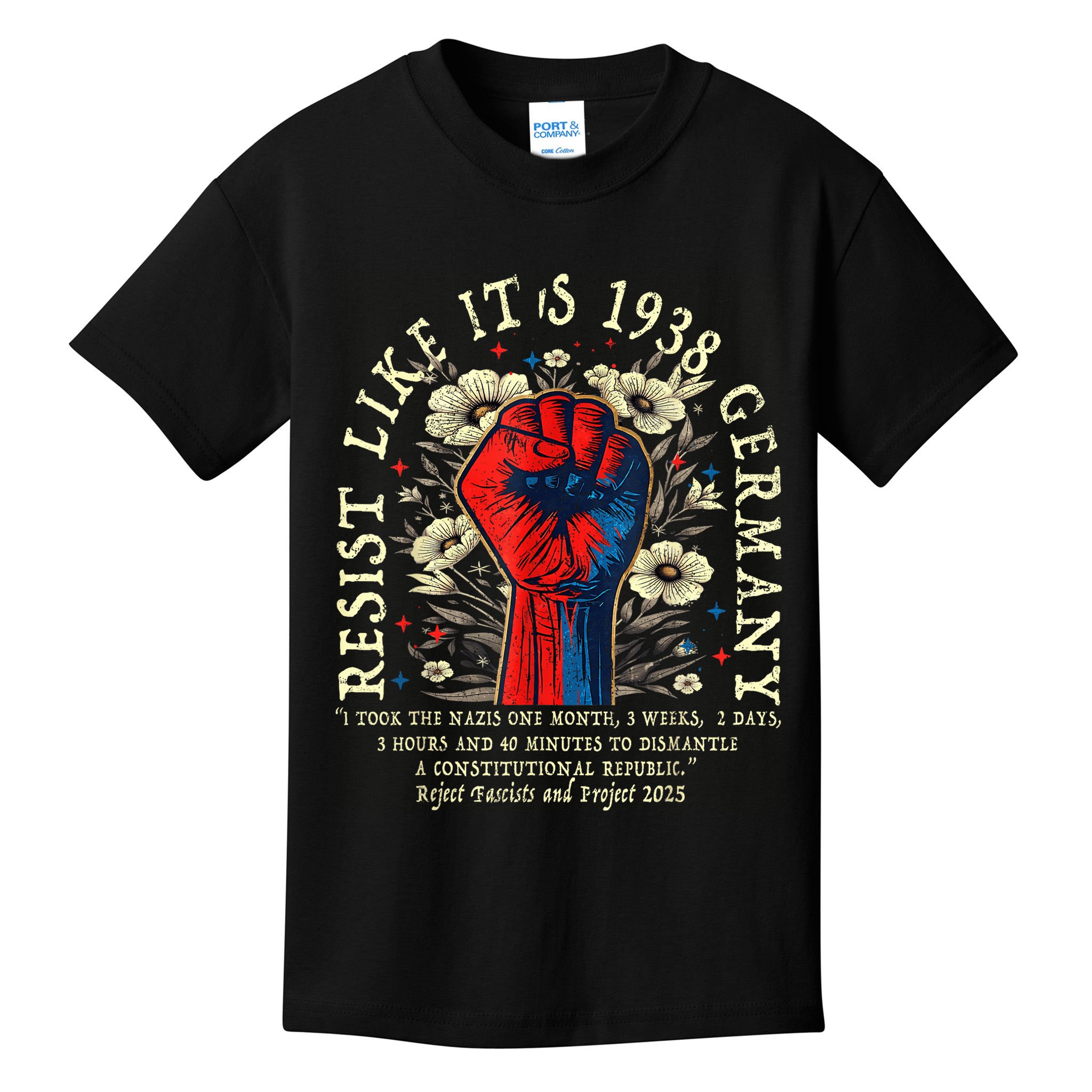 Resist Like It's 1938 Germany Floral Boho Funny Retro Kids T-Shirt