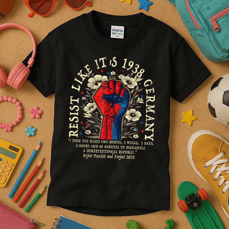 Resist Like It's 1938 Germany Floral Boho Funny Retro Kids T-Shirt