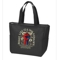 Resist Like It's 1938 Germany Floral Boho Funny Retro Zip Tote Bag