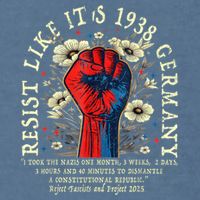 Resist Like It's 1938 Germany Floral Boho Funny Retro Garment-Dyed Sweatshirt